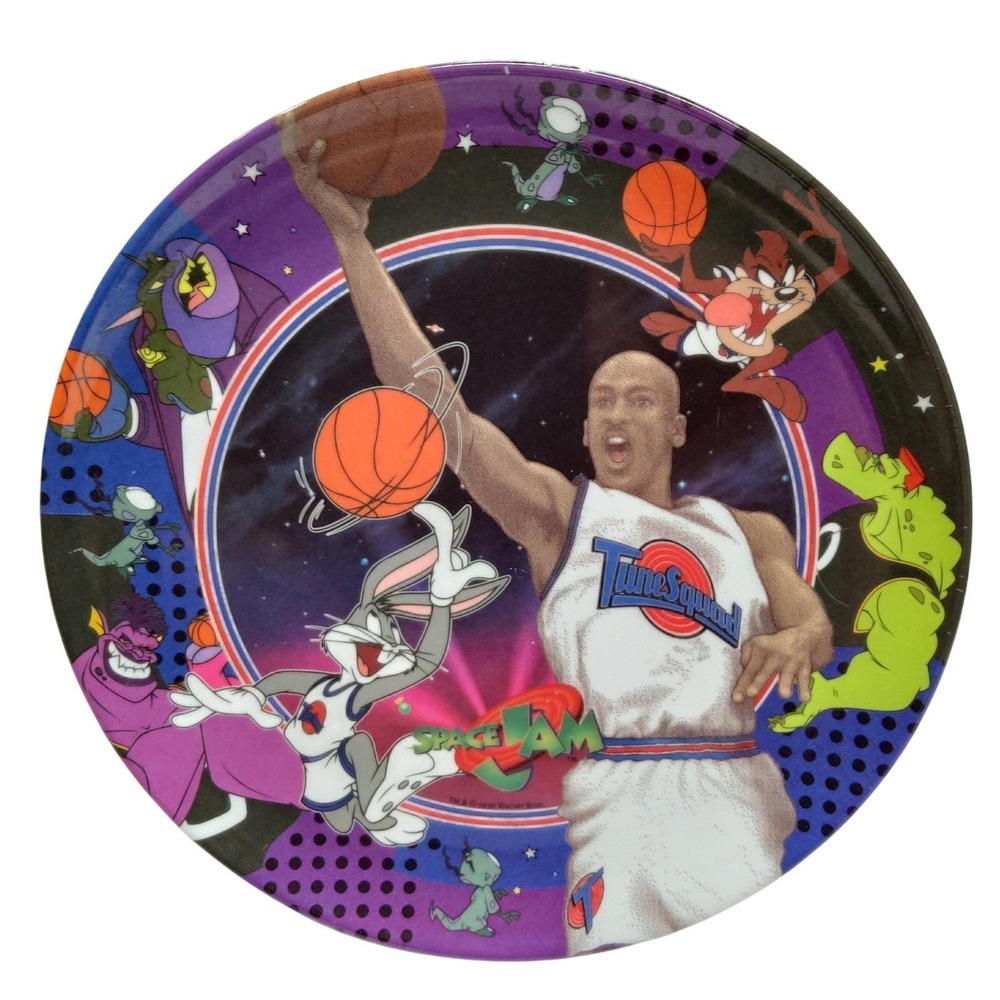 Vintage 1996 Warner Bros. Space Jam Michael Jordan Looney Tunes Basketball Plate